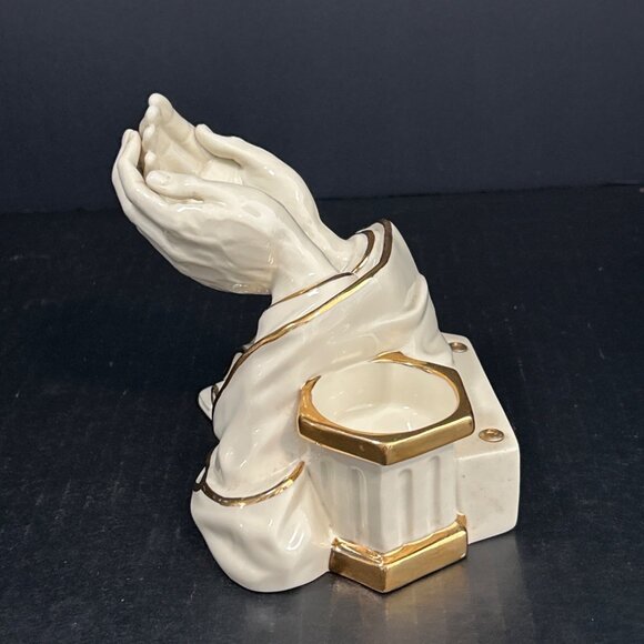 Vtg Bradford Exchange "In His Hands" Porcelain Candle Holder 2002 - Picture 1 of 9